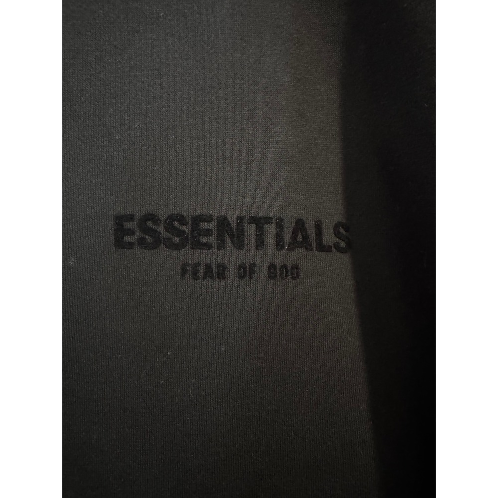 Fear of God Essentials Pullover Hoodie Mens Large Black Flocked Logo NWT - Picture 3 of 7